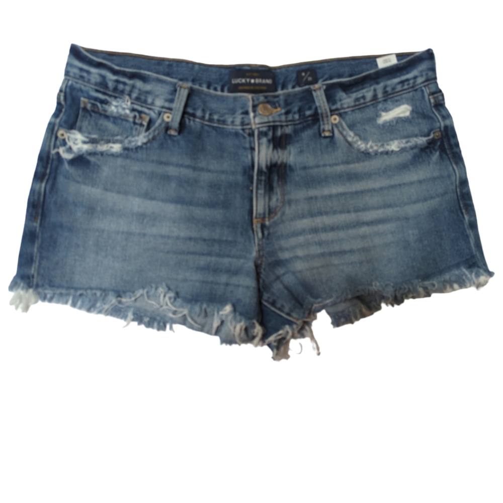 Lucky Brand The Cut off Frayed Denim Jean Shorts